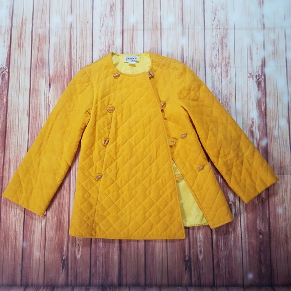 Vintage Glenora Jr's LTD Solid Yellow Pants Set 2 Piece With Button Jacket - Picture 7 of 16